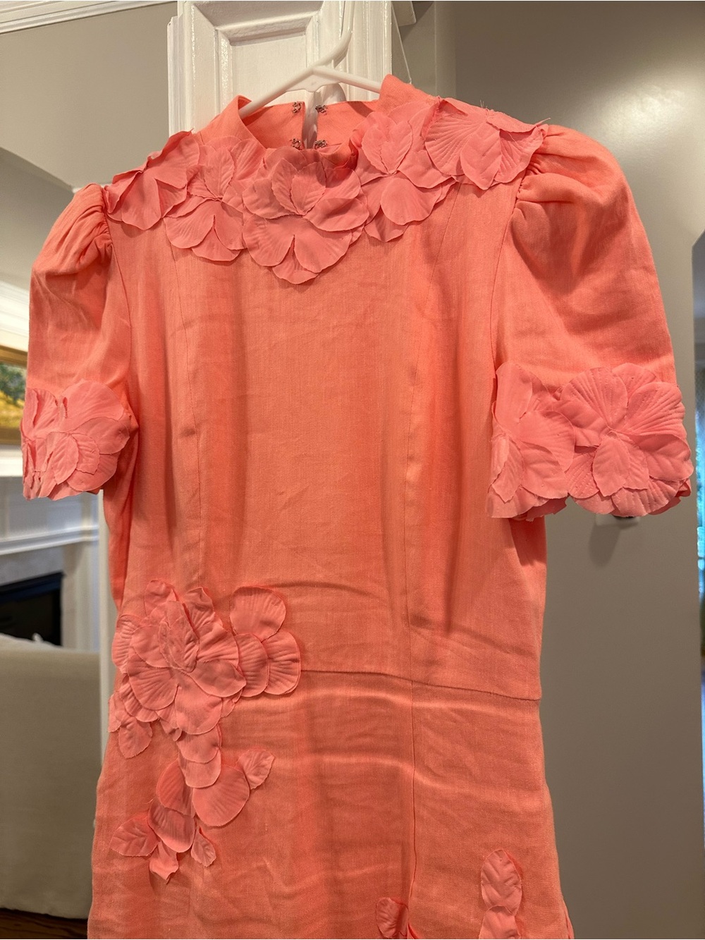 Antonio Melani Willow Floral Applique Mock Neck Short Sleeve Midi Dress - Picture 2 of 5
